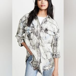 Free People Lovestruck Acid Wash Jacket